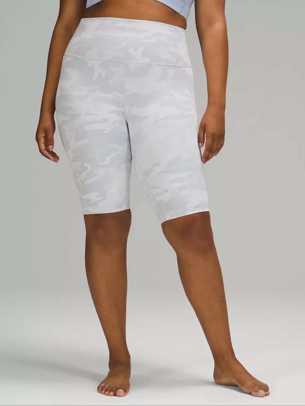 Lululemon Wunder Under High Rise 10" Light Gray Camouflage Shorts